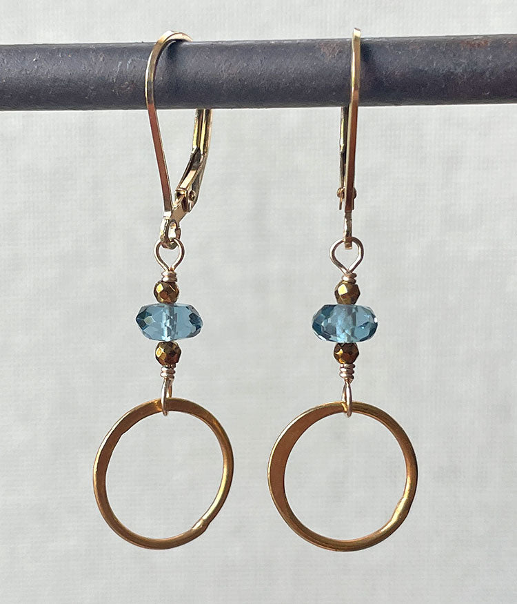 London Blue Topaz Circle Earrings
