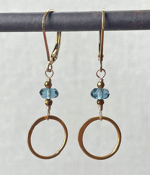 London Blue Topaz Circle Earrings