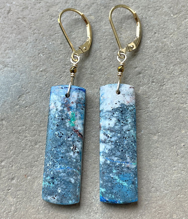 Lightning Azurite Earrings
