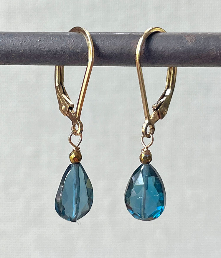 London Blue Topaz Teardrop Earrings