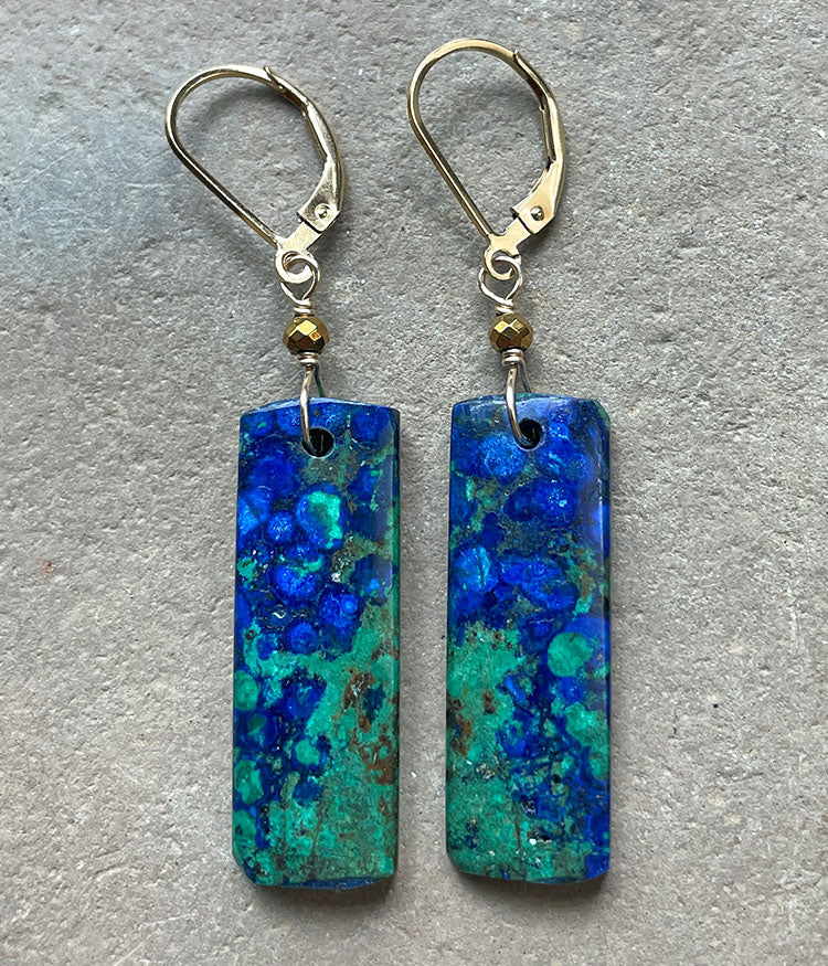 Chrysocolla Azurite Earrings