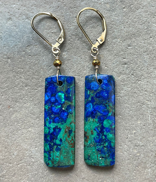 Chrysocolla Azurite Earrings