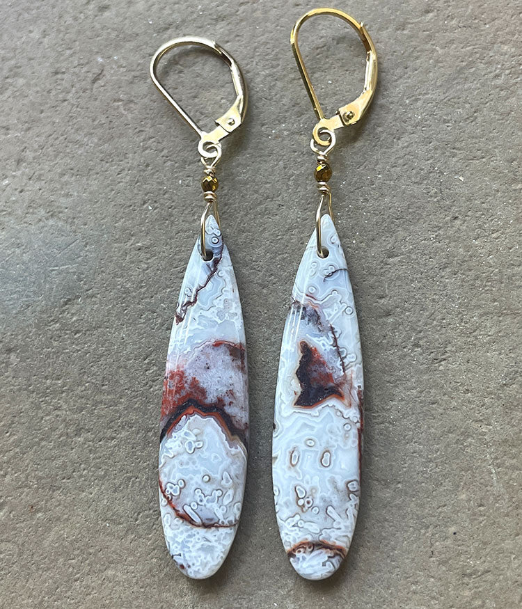Laguna Lace Agate Earrings
