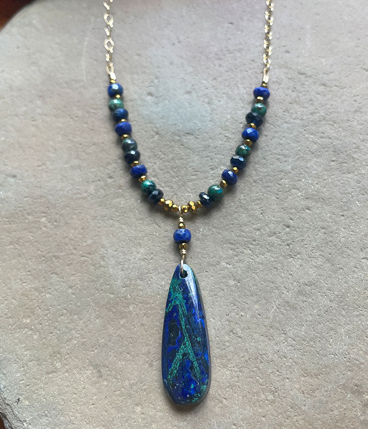 Chrysocolla Lines Necklace