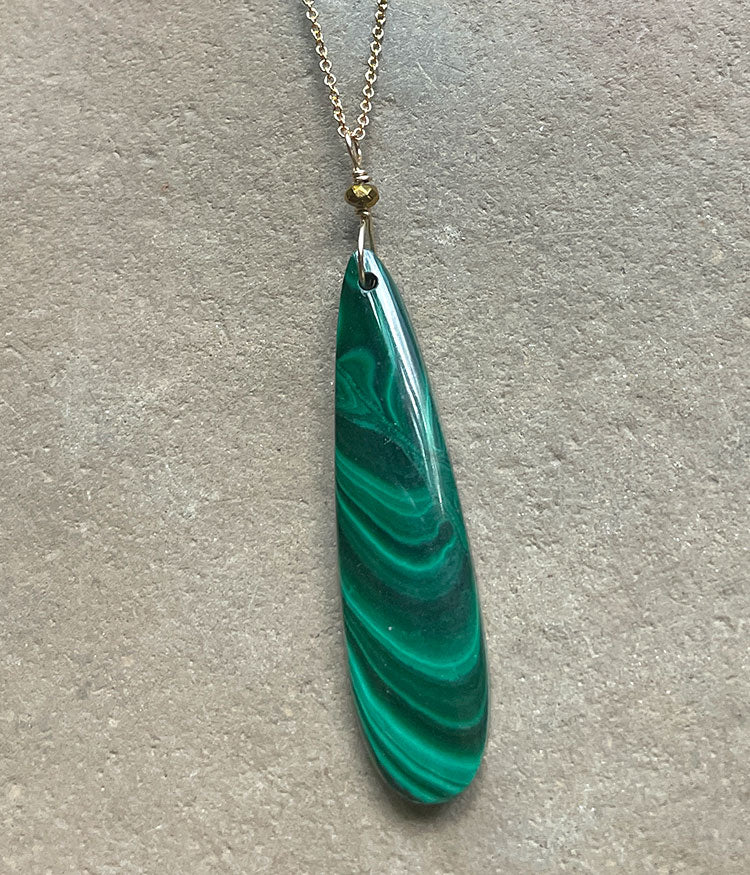 Malachite Swoosh Necklace