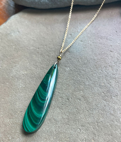 Malachite Swoosh Necklace