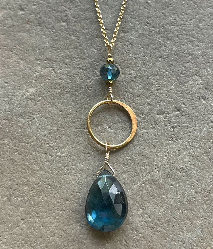 London Blue Drop Necklace