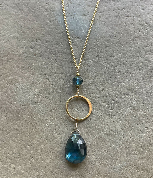 London Blue Drop Necklace