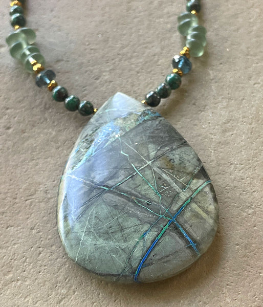 Lightning Azurite Statement Necklace