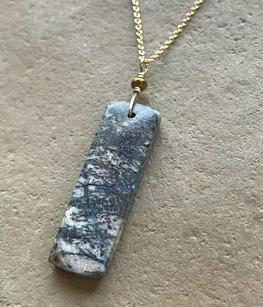 Lightning Azurite Drop Necklace