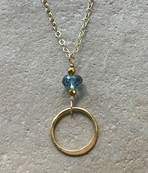 London Blue Topaz Circle Necklace