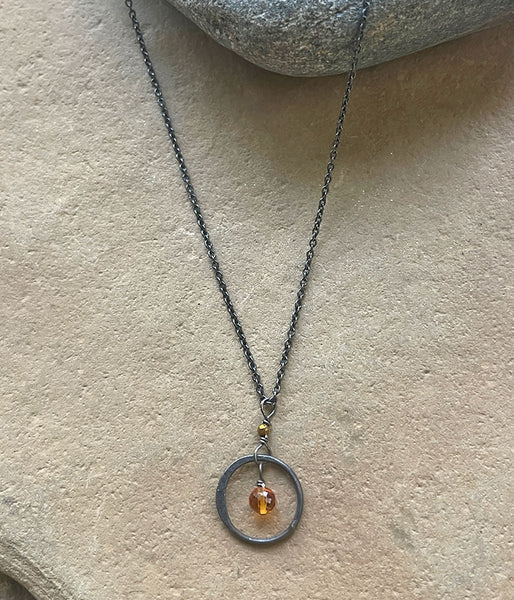Citrine Circle Necklace
