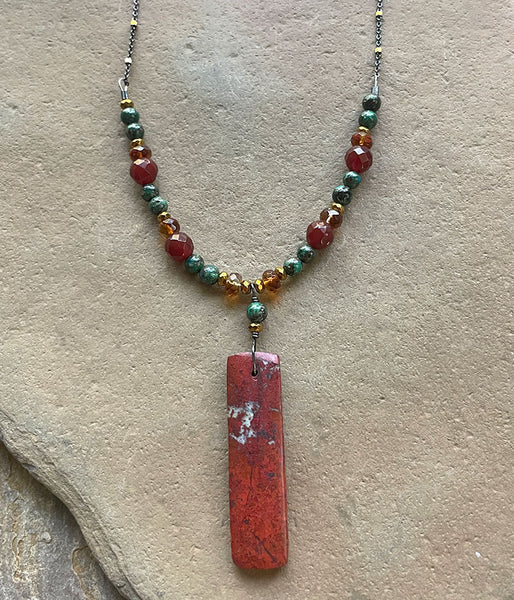 Beaded Cuprite Necklace