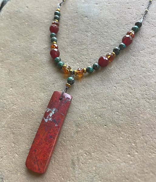 Beaded Cuprite Necklace