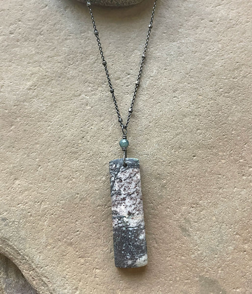 Lightning Azurite Drop Necklace