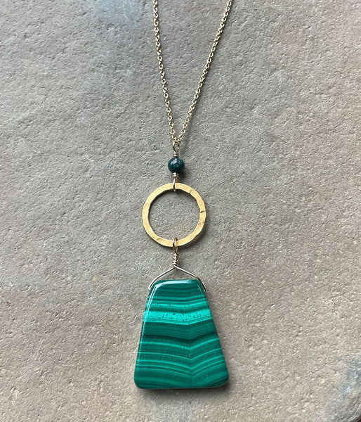 Geometric Malachite Necklace
