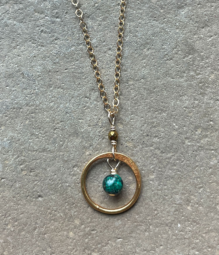 Chrysocolla Circle Necklace