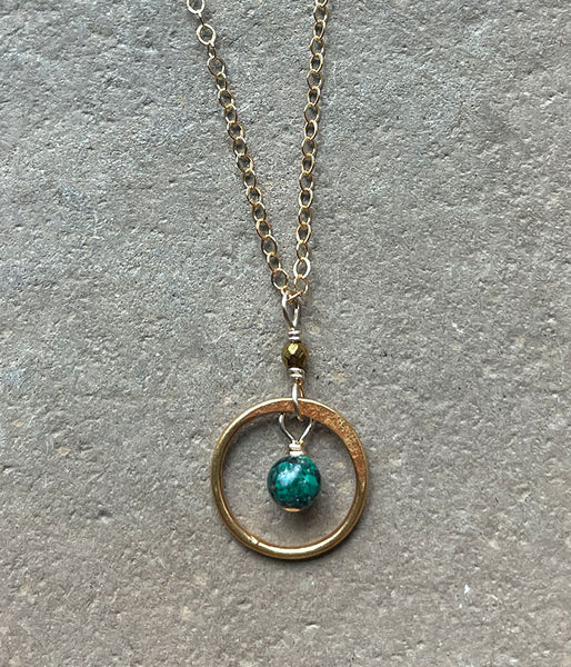 Chrysocolla Circle Necklace