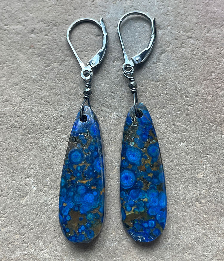 Dots of Azurite Earrings
