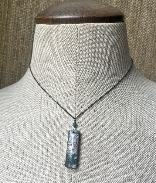 Lightning Azurite Drop Necklace