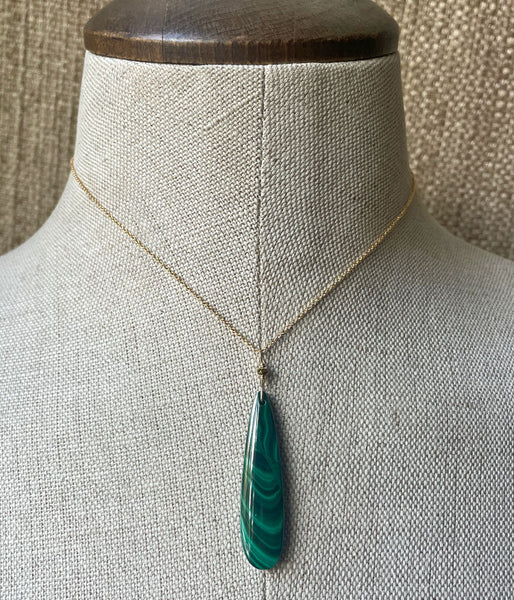 Malachite Swoosh Necklace