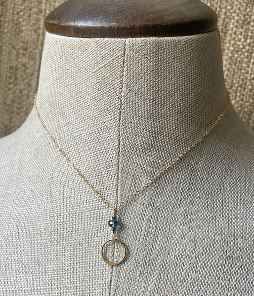 London Blue Topaz Circle Necklace