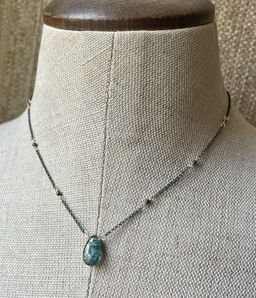 Kyanite Beaded Chain Necklace