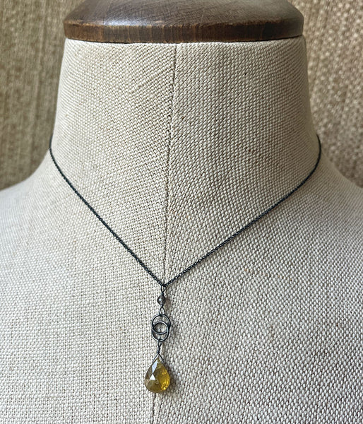 Green Garnet Infinity Necklace