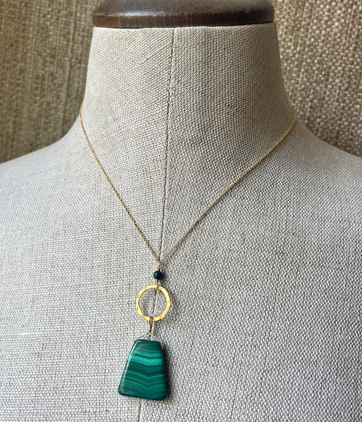 Geometric Malachite Necklace