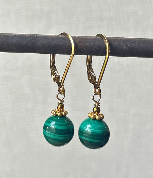 Simple Malachite Earrings