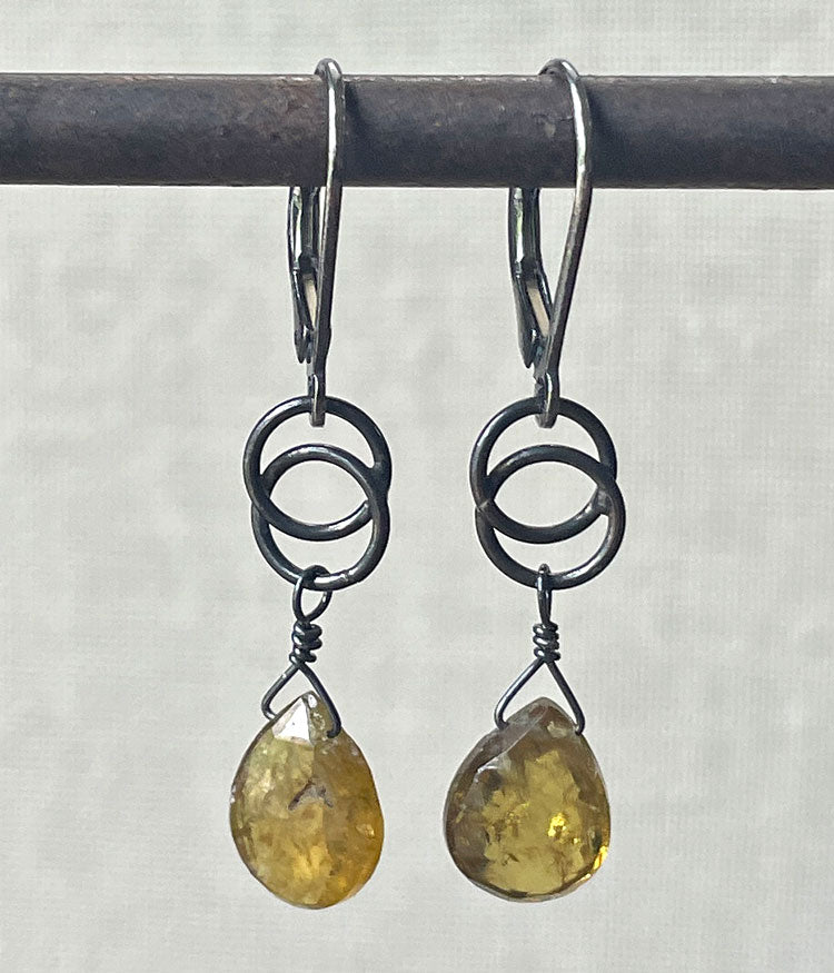 Green Garnet Infinity Earrings