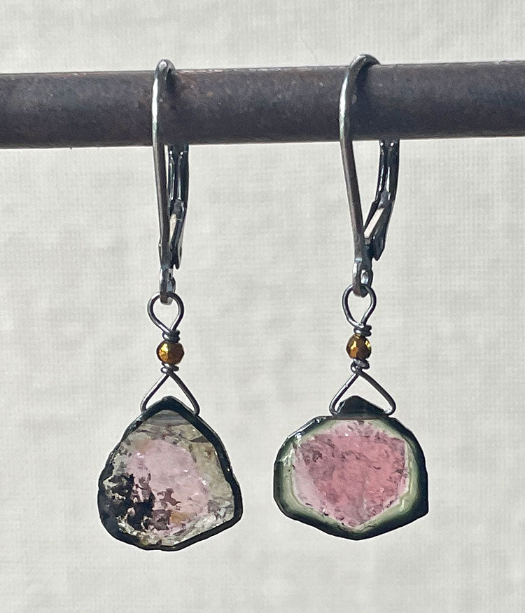 Tourmaline Slice Earrings