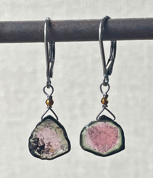 Tourmaline Slice Earrings