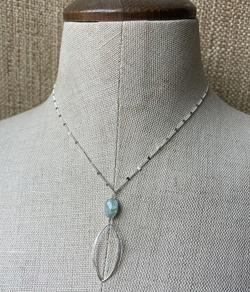 Aquamarine Petal Necklace