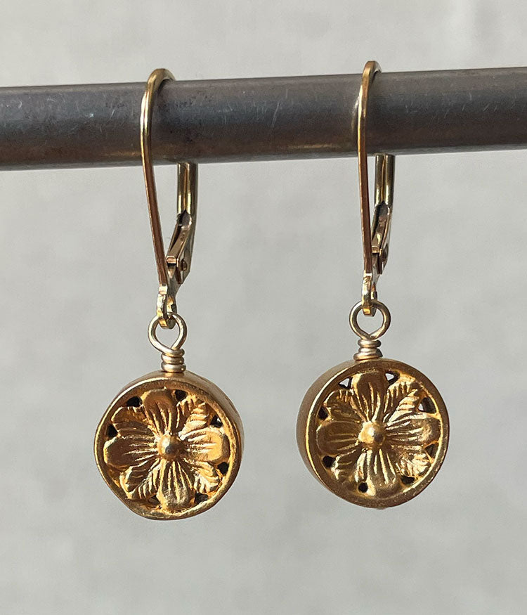 Gold Vermeil Flower Earrings