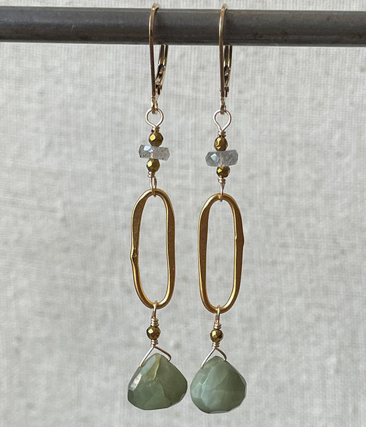 Green Cats Eye Earrings