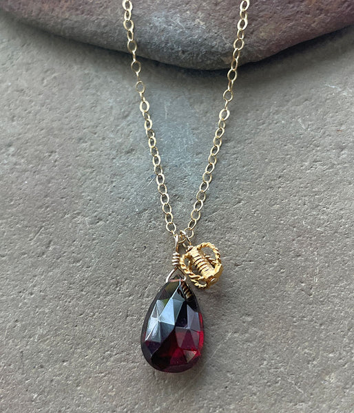 Garnet Sidecar Necklace