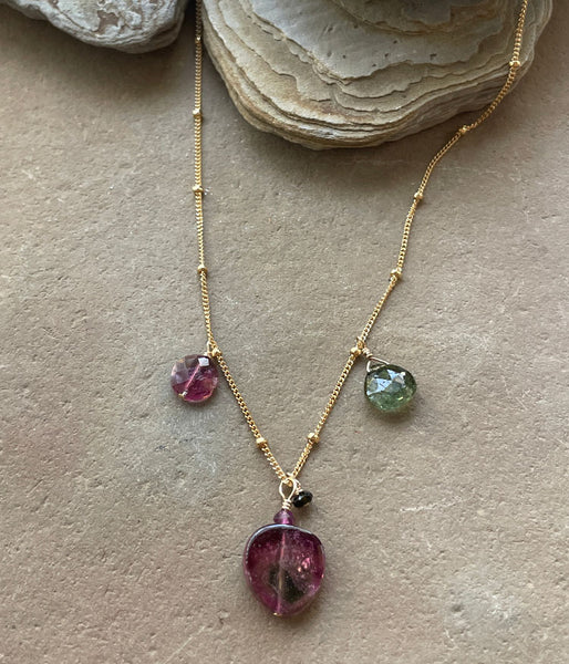 Brilliant Reflective Tourmaline Necklace