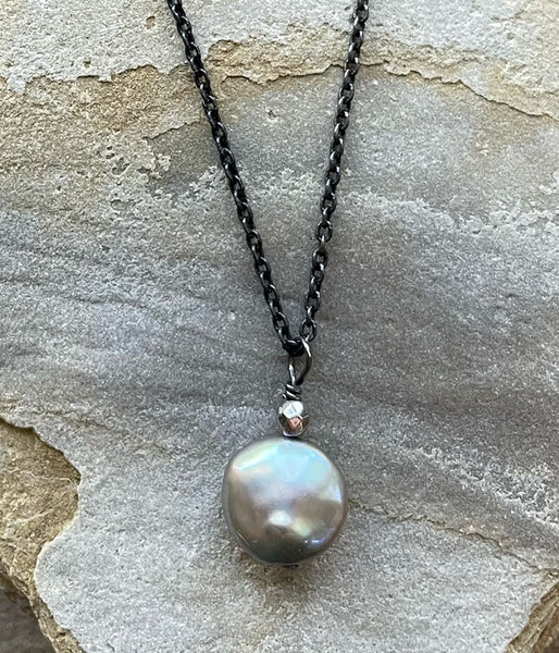 Reflection Coin Pearl Necklace