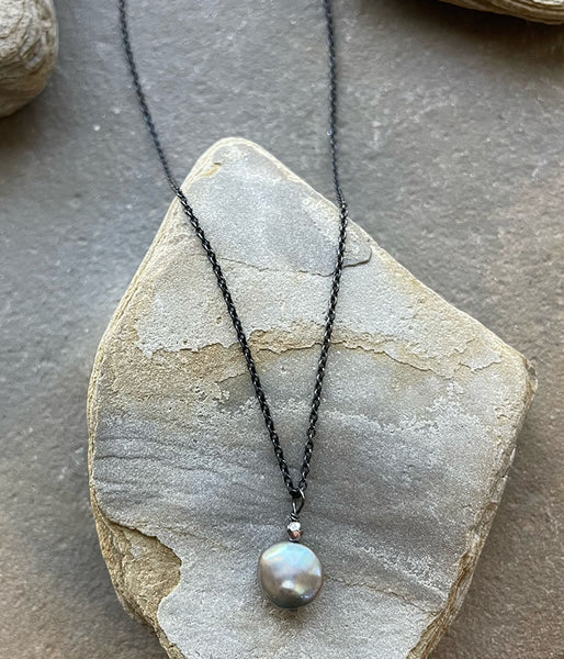 Reflection Coin Pearl Necklace