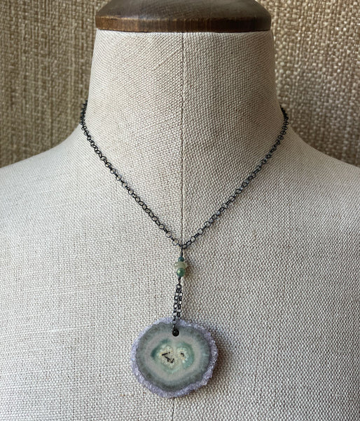 Agate Stalactite Landscape Necklace