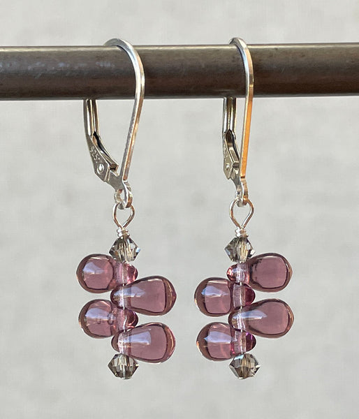 Purple Glass Earrings