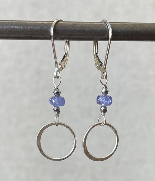Tanzanite Circle Earrings