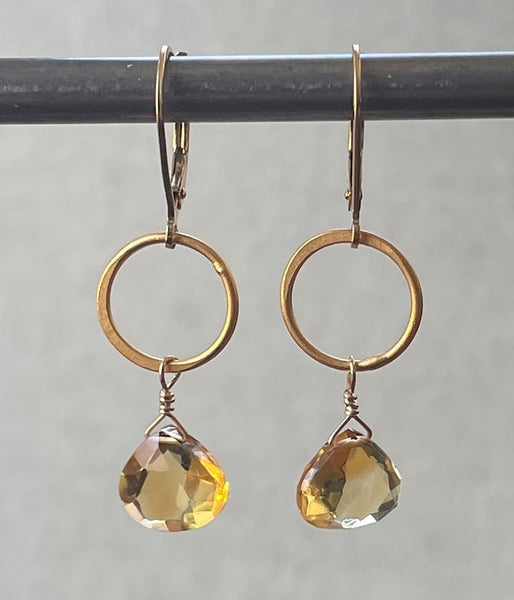 Citrine Labyrinth Drop Earrings