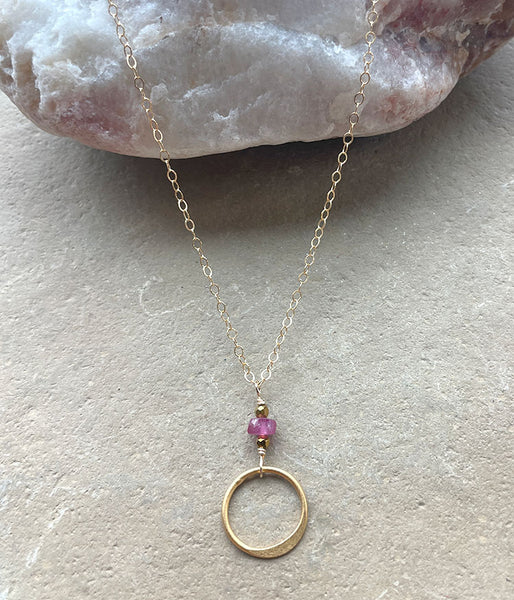 Ruby Circle Necklace