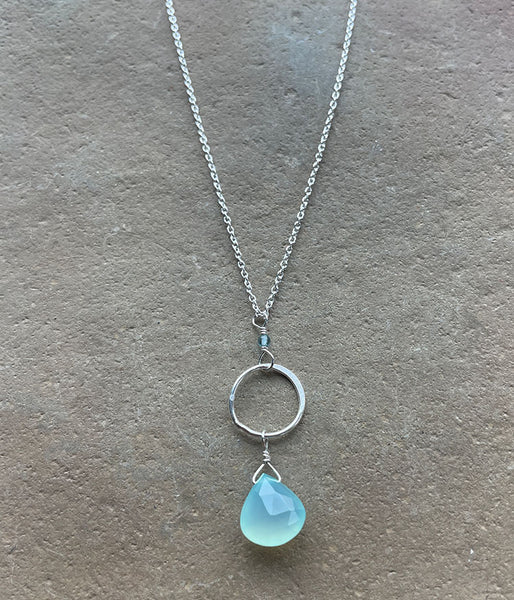 Chalcedony Labyrinth Necklace