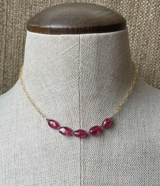 Pink Sapphire Nugget Necklace