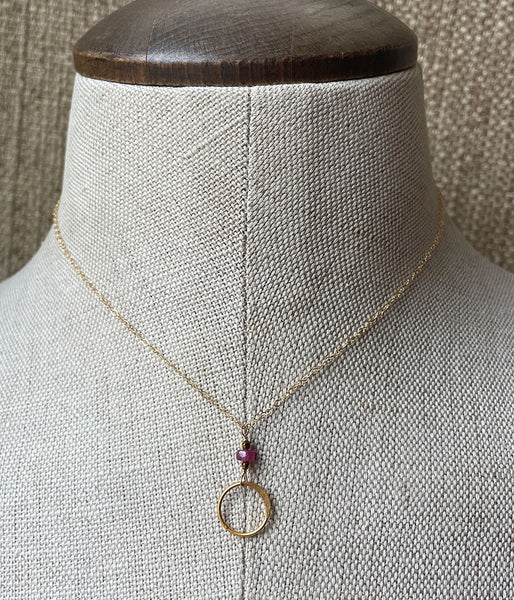 Ruby Circle Necklace
