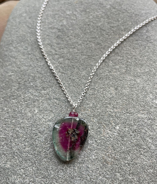 Rugged Watermelon Tourmaline Necklace