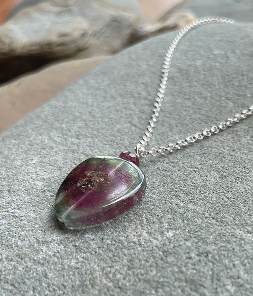 Rugged Watermelon Tourmaline Necklace
